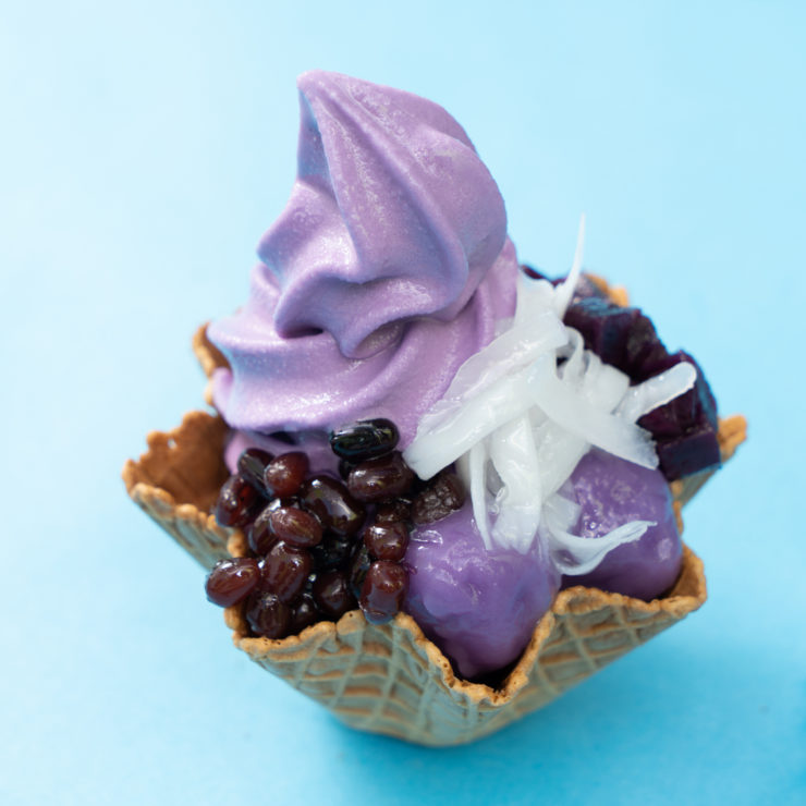 名古屋大須のLA MERIENDA HALO HALOで発見した紫のアイスで紫しよう